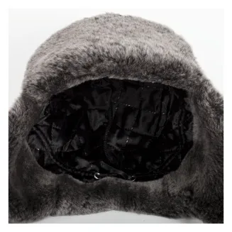 W449H Winter Long-Eared Pilot Hat Made Of Natural Leather - 6