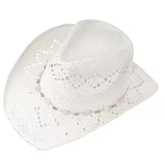 Kapelusz Kowbojski Damski BOHO Biały + Okulary Aviator Festiwal Lato R251A - 3
