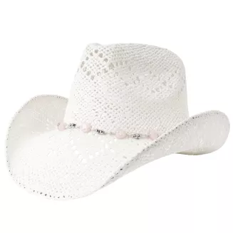 Kapelusz Kowbojski Damski BOHO Biały + Okulary Aviator Festiwal Lato R251A - 9