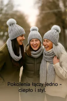 Czapka i Szalik Polar Fashion W358CK  Modny Damski Komplet Zimowy - 4