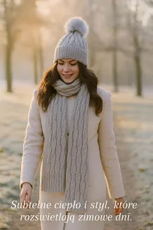 Czapka i Szalik Polar Fashion W358CK  Modny Damski Komplet Zimowy - 5