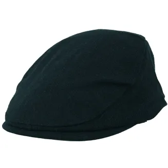 Modny Ciepły kaszkiet męski granatowy w jodełkę z wełną K280B Polar Fashion - 4