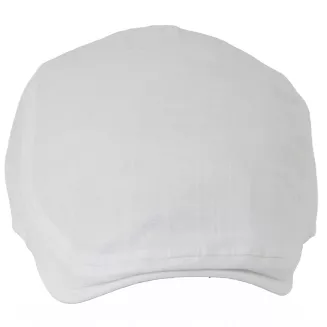 Kaszkiet Męski Biały Lniany Flat Cap Letni Lekki Przewiewny 57-60 cm K309A - 2