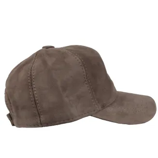 Skórzana Bejsbolówka Ocieplana Taupe K265B Unisex – Polar Fashion - 4