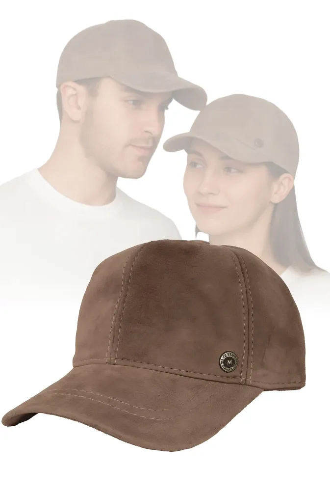Skórzana Bejsbolówka Ocieplana Taupe K265B Unisex – Polar Fashion