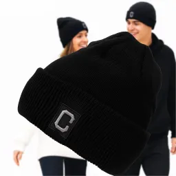 Czapka Beanie Młodzieżowa Czarna Unisex W459C Ocieplana Polar Fashion