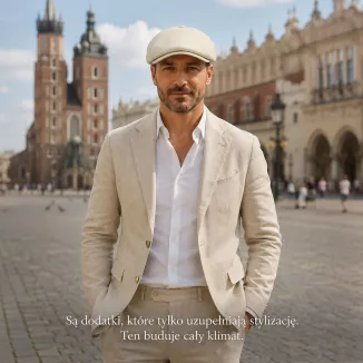 Kaszkiet Męski Ecru Kremowy Letnia Czapka Gazeciarz Peaky Blinders K313C - 7
