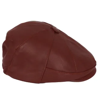 Skórzany kaszkiet Polar Fashion K233E – ceglany, unisex, ocieplany, 57–60 cm - 3