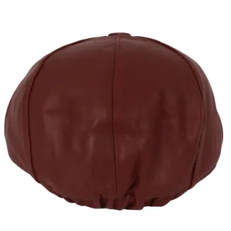 Skórzany kaszkiet Polar Fashion K233E – ceglany, unisex, ocieplany, 57–60 cm - 6