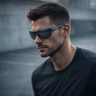 Męskie Okulary Sportowe Szare Transparentne PC UV400 Solano SP60025D - 5