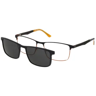 CL10230D Męskie Oprawki Granatowo-Pomarańczowe Solano z Nakładką Clip-On - 2