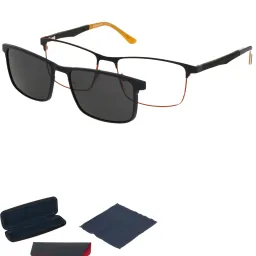 CL10230D Męskie Oprawki Granatowo-Pomarańczowe Solano z Nakładką Clip-On