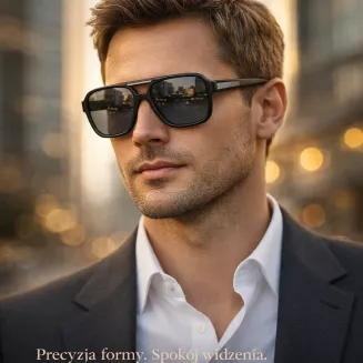 Okulary polaryzacyjne męskie matowe czarne dla kierowców Solano SS21102C - 4