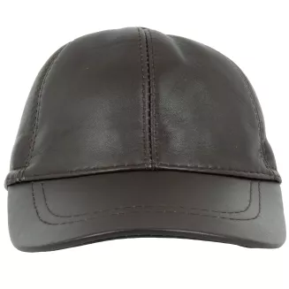 Skórzana czapka bejsbolówka męska brązowa z osłoną uszu K298B Polar Fashion - 2