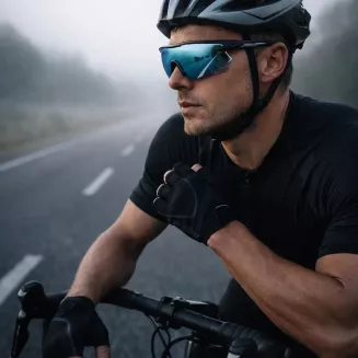 Rowerowe biegowe sportowe okulary UV400 Mirror Silver Solano SP60030A - 4