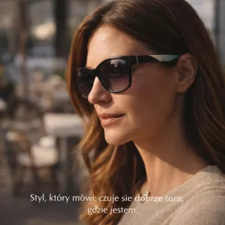 Polaryzacyjne Okulary przeciwsłoneczne damskie czarne z miętą Solano SS90207C - 7