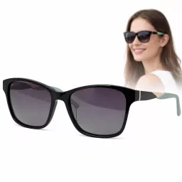 Polaryzacyjne Okulary przeciwsłoneczne damskie czarne z miętą Solano SS90207C