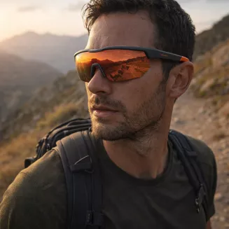 Okulary Sportowe do Trekkingu Roweru Męskie Szaro Pomarańczowe Solano SP60030C - 7