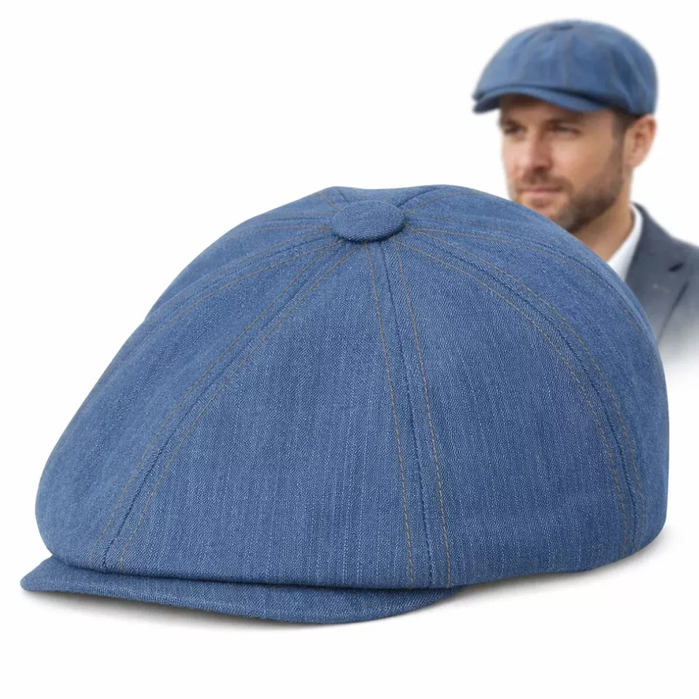 Peaky Blinders Kaszkiet męski jeansowy gazeciarz Polar Fashion K302A 57-61