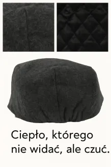 Ocieplany kaszkiet męski szary K281A  elegancja i komfort Polar Fashion - 8