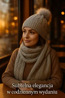 W362Ck Grey Haker Women'S Winter Set Knitted Hat With Scarf - 6