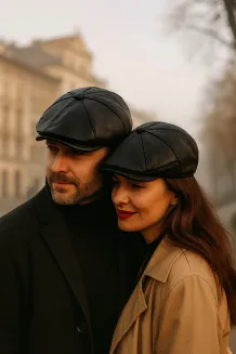 Kaszkiet unisex skórzany K233A czarny – ponadczasowy styl i elegancja | Polar Fashion - 10