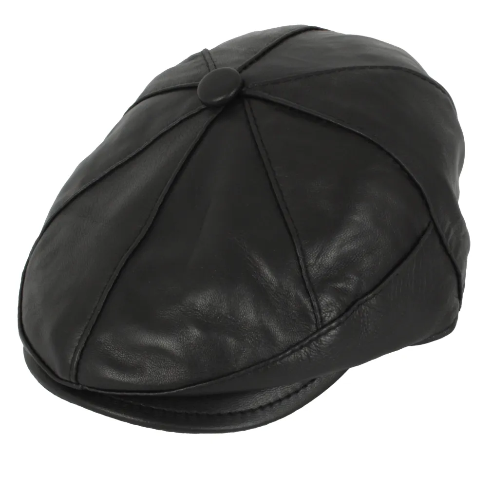 Kaszkiet unisex skórzany K233A czarny – ponadczasowy styl i elegancja | Polar Fashion