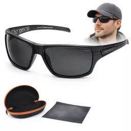 Czarne Męskie Okulary Wędkarskie Polaryzacyjne UV400 Solano Fishing FL20066A