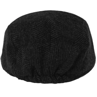 Kaszkiet Męski Grafitowo-Czarny Jodełka Ocieplany z Wełną Flat Cap K318F - 7