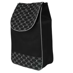Torba do wózka zakupowego 35L czarna codura gumowana elegancki wzór WZ10BT