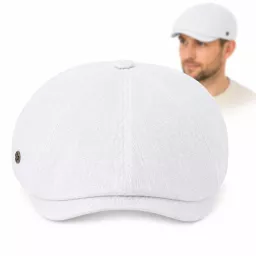 Kaszkiet Męski Peaky Blinders Shelby K268 Biały 100% Bawełna Premium Retro