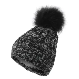 W364Dk Black Haker Women'S Winter Set Knitted Hat With Scarf - 4