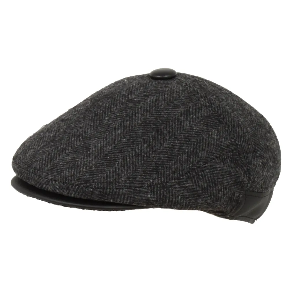 K82B Men'S Flat Cap Insulated With Earmuffs Hat