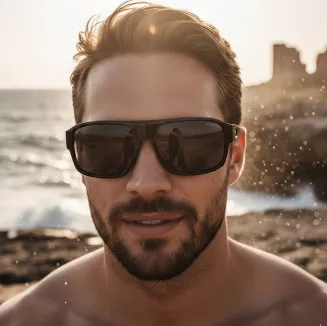 Okulary męskie polaryzacyjne Solano SS21103A czarne do jazdy autem UV400 - 4