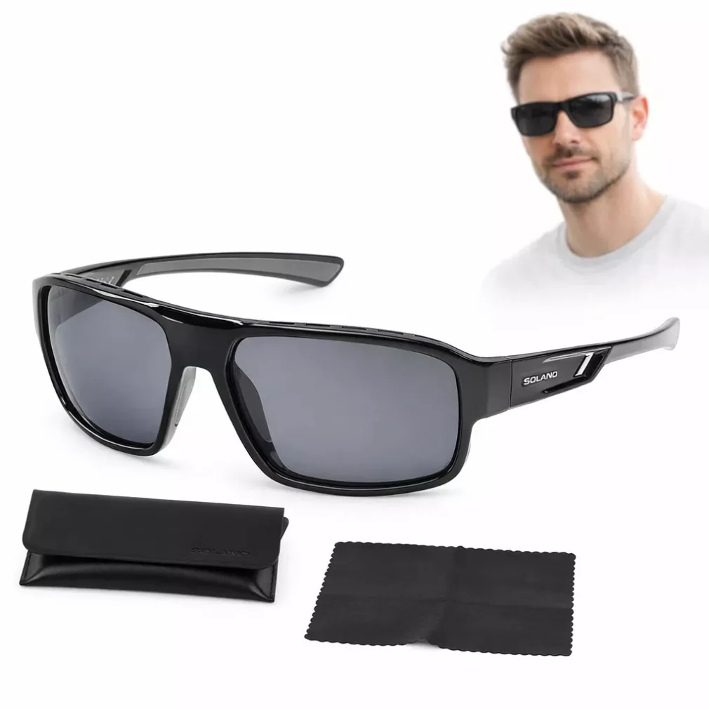 Okulary męskie polaryzacyjne Solano SS21103A czarne do jazdy autem UV400
