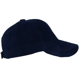 Skórzana Bejsbolówka Ocieplana Granatowa Unisex K265F – Polar Fashion - 2