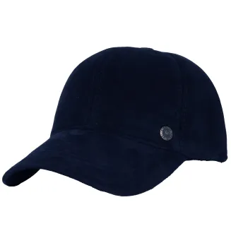 Skórzana Bejsbolówka Ocieplana Granatowa Unisex K265F – Polar Fashion - 5