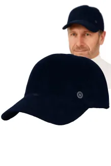 Skórzana Bejsbolówka Ocieplana Granatowa Unisex K265F – Polar Fashion - 8