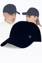 Skórzana Bejsbolówka Ocieplana Granatowa Unisex K265F – Polar Fashion