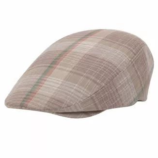 Kaszkiet Męski Bawełniany Beżowy Kratka Letni Czapka Flat Cap Kratę Lato K311E - 5