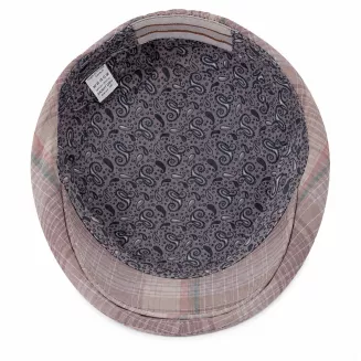 Kaszkiet Męski Bawełniany Beżowy Kratka Letni Czapka Flat Cap Kratę Lato K311E - 8