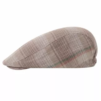 Kaszkiet Męski Bawełniany Beżowy Kratka Letni Czapka Flat Cap Kratę Lato K311E - 6