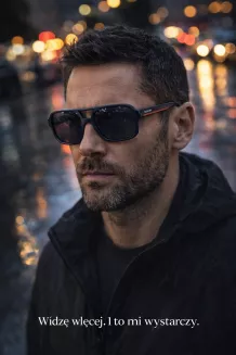 Przeciwsłoneczne męskie okulary polaryzacyjne granatowe transparentne Solano SS21125A - 7