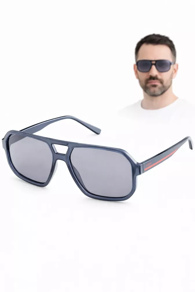 Przeciwsłoneczne męskie okulary polaryzacyjne granatowe transparentne Solano SS21125A