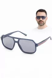 Przeciwsłoneczne męskie okulary polaryzacyjne granatowe transparentne Solano SS21125A