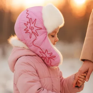 Jasnoróżowa czapka uszatka W145A nieprzemakalna ciepła dla dziewczynki Polar Fashion - 5