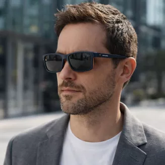 Granatowe Męskie okulary korekcyjne  CL90287C z nakładką clip-on polaryzacja - 10