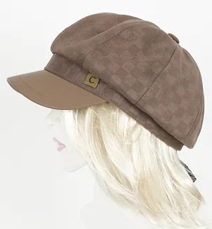 K261 Brązowy kaszkiet damski czapka z daszkiem - 3