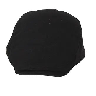 Kaszkiet męski K212C czarny elegancka czapka z daszkiem lniany PolarFashion - 3