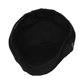 Kaszkiet męski K212C czarny elegancka czapka z daszkiem lniany PolarFashion - 4